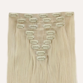 Zala Real Human Hair Clip-In Hair Extensions - Seamless Clip Ins for Natural, Full Hair - Clip In Hair Extensions for Instant Volume & Length - 9 Piece Clip-in Set in Beach Blonde (190g / 20 inch)
