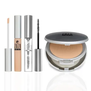 ZUZU LUXE Warrior Kit | Mineral Powder Foundation   Concealer   Luxe Mascara   Cosmetic Bag (D-10 Powder, C-20 Concealer, Clear Mascara)